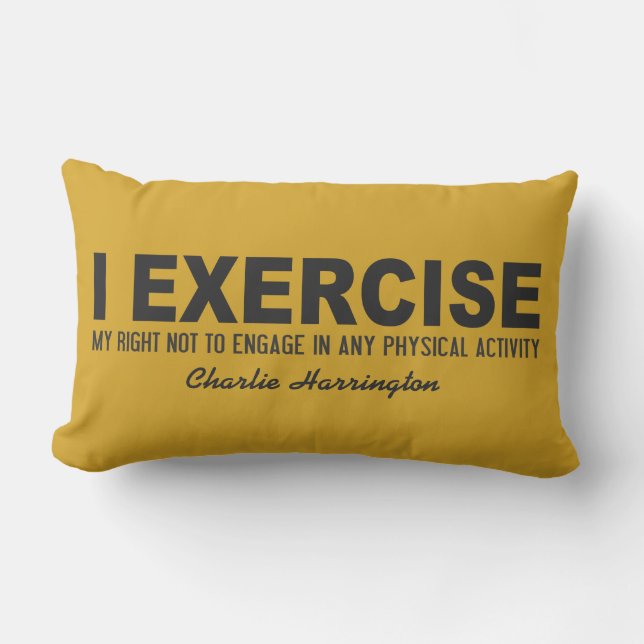 Funny Exercise custom name & colour throw pillows (Front)