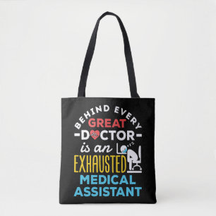 Funny Exhausted Medical Assistant CMA MA Tote Bag