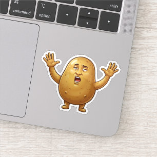Funny Exhausted Potato Cartoon Character