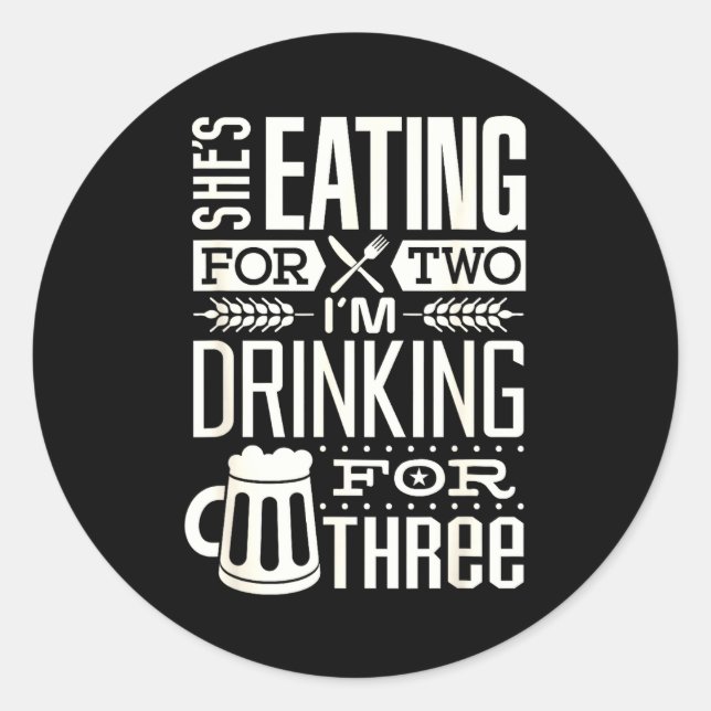 Funny Expecting Dad Shirt For Pregnancy New Dad Fa Classic Round Sticker (Front)