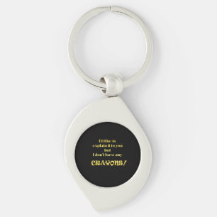 Funny Explain With Crayons Joke Keychain