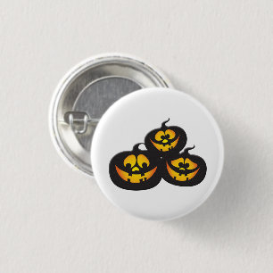 Funny Expressions Halloween Pumpkins 1 Inch Round Button