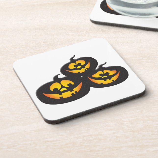 Funny Expressions Halloween Pumpkins Coaster (Left Side)