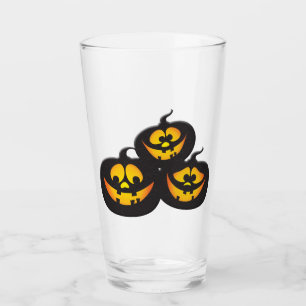 Funny Expressions Halloween Pumpkins Glass