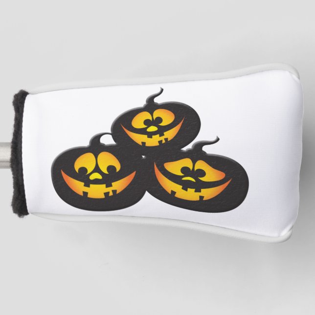 Funny Expressions Halloween Pumpkins Golf Head Cover (Front)