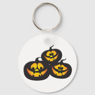 Funny Expressions Halloween Pumpkins Keychain