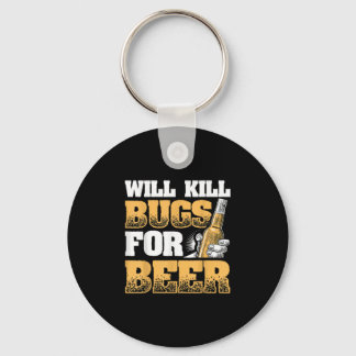 Funny Exterminator Design Will Kill Bugs For Beer Keychain