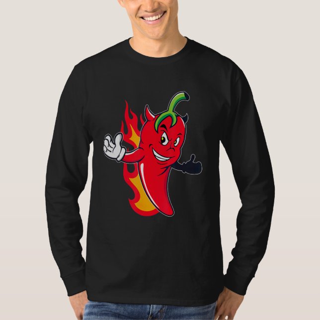 Funny Extra Sharp Hot Chili Addict Pepper T-Shirt (Front)
