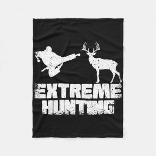 Funny Extreme Hunting Deer Karate Karate Martial A Fleece Blanket