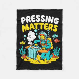 Funny Extreme Ironing Scuba Diver Pressing s Fleece Blanket
