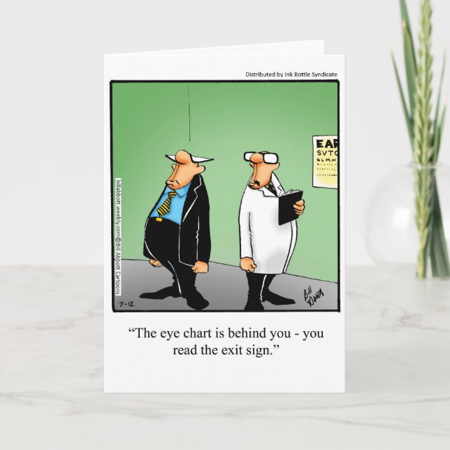 Funny Eye Chart Humour Greeting Card (Front)