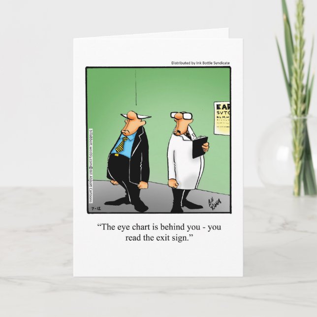 Funny Eye Chart Humour Greeting Card (Front)