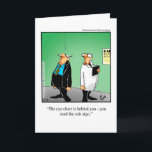 Funny Eye Chart Humour Greeting Card<br><div class="desc">Enjoy spreading the laughter with this hilarious eye chart humour greeting card by artist Bill Abbott; send some laughs to a friend or co-worker. Bill Abbott's cartoon "Spectickles" the internationally syndicated comic has also appeared in Hallmark U.K.,  Reader's Digest,  Saturday Evening Post and other fine magazines!</div>