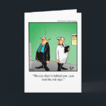 Funny Eye Chart Humour Greeting Card<br><div class="desc">Enjoy spreading the laughter with this hilarious eye chart humour greeting card by artist Bill Abbott; send some laughs to a friend or co-worker. Bill Abbott's cartoon "Spectickles" the internationally syndicated comic has also appeared in Hallmark U.K., Reader's Digest, Saturday Evening Post and other fine magazines!</div>
