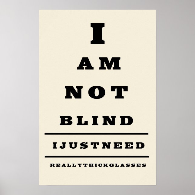 Funny Eye Chart Wall Poster (Front)