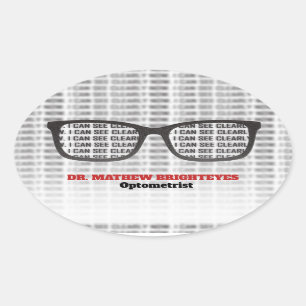 Funny Eye Doctor Oval Sticker