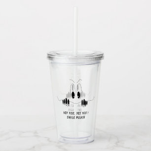 Funny Eyes Acrylic Tumbler Smile - Custom Text