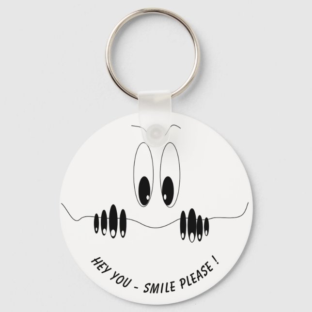 Funny Eyes Keychain - Custom Text and Colour (Front)