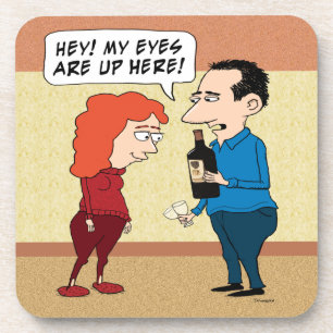 Funny Eyes On the Wine Coaster