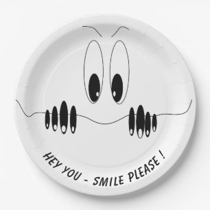 Funny Eyes Paper Plates Custom Text and Colours