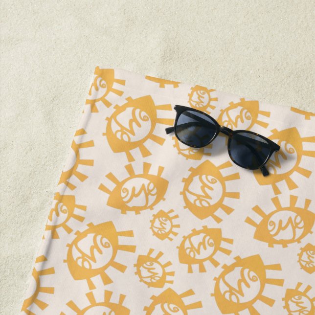 Funny Eyes Pattern Beach Towel (In Situ)