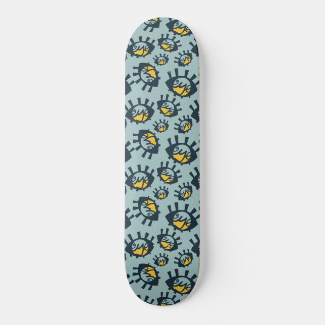 Funny Eyes Pattern Skateboard (Front)