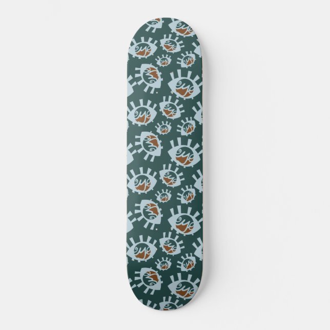Funny Eyes Pattern Skateboard (Front)