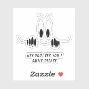 Funny Eyes Sticker Smile - Custom Text