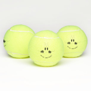 Funny Eyes Tennis Balls Smile - Custom Text
