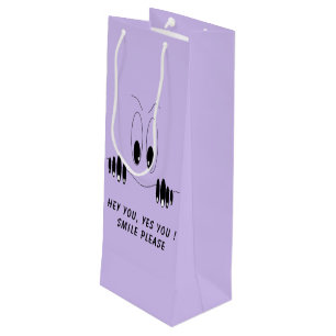 Funny Eyes Wine Gift Bag - Custom Text and Colours