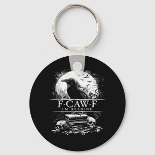 Funny F-Caw-F Books Skulls Gothic Keychain
