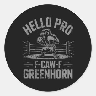 Funny F Caw F Boxing Crow Classic Round Sticker