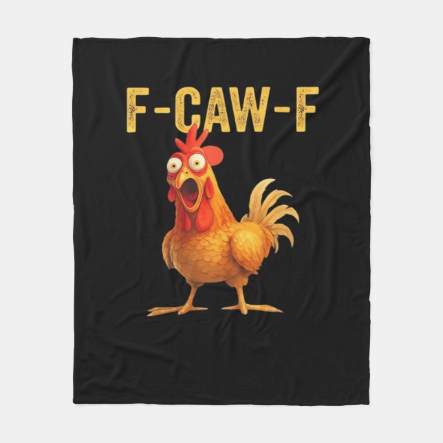 Funny F-Caw-F Chicken Creative Casual Fleece Blanket (Front)