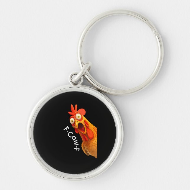 Funny F-Caw-F Chicken F-Caw-F Chicken Creative Cas Keychain (Front)