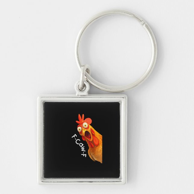 Funny F-Caw-F Chicken F-Caw-F Chicken Creative Cas Keychain (Front)