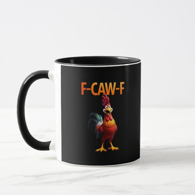 Funny F-Caw-F Chicken F-Caw-F Chicken Gothic Vinta Mug (Left)