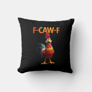 Funny F-Caw-F Chicken F-Caw-F Chicken Gothic Vinta Throw Pillow