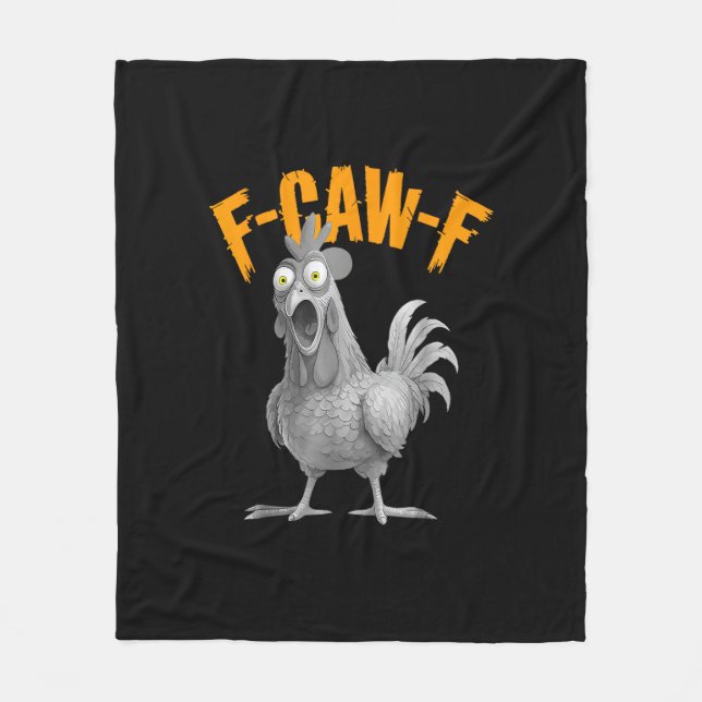 Funny F-Caw-F Chicken F-Caw-F Chicken Retro Classi Fleece Blanket (Front)