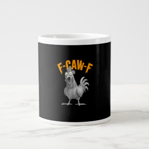 Funny F-Caw-F Chicken F-Caw-F Chicken Retro Classi Large Coffee Mug