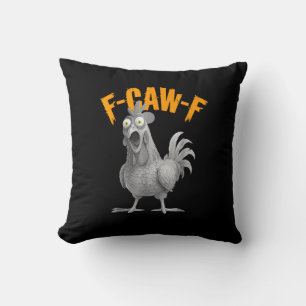 Funny F-Caw-F Chicken F-Caw-F Chicken Retro Classi Throw Pillow
