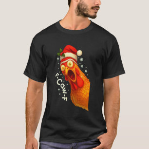 Funny F-Caw-F Chicken FCAWF Chicken Christmas Sant T-Shirt