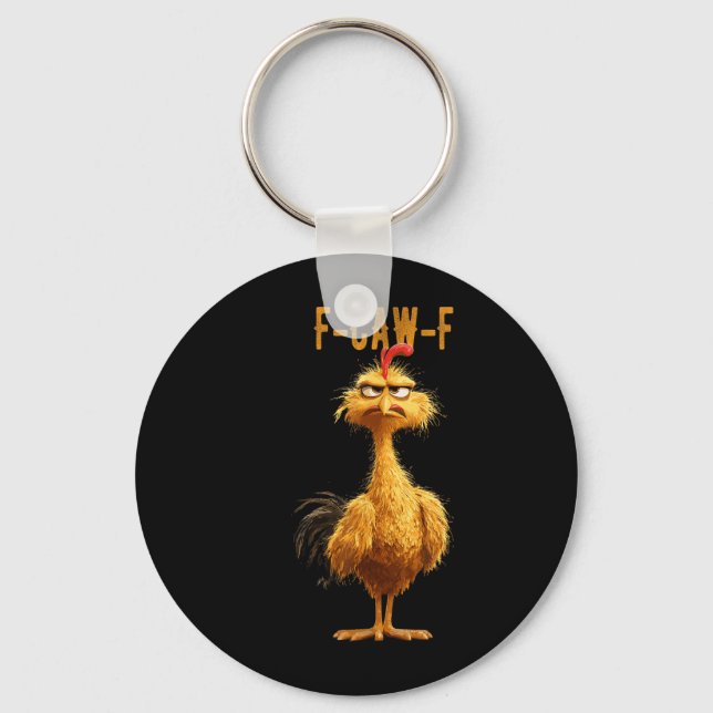 Funny F-caw-f Chicken, Fcawf Chicken  Keychain (Front)