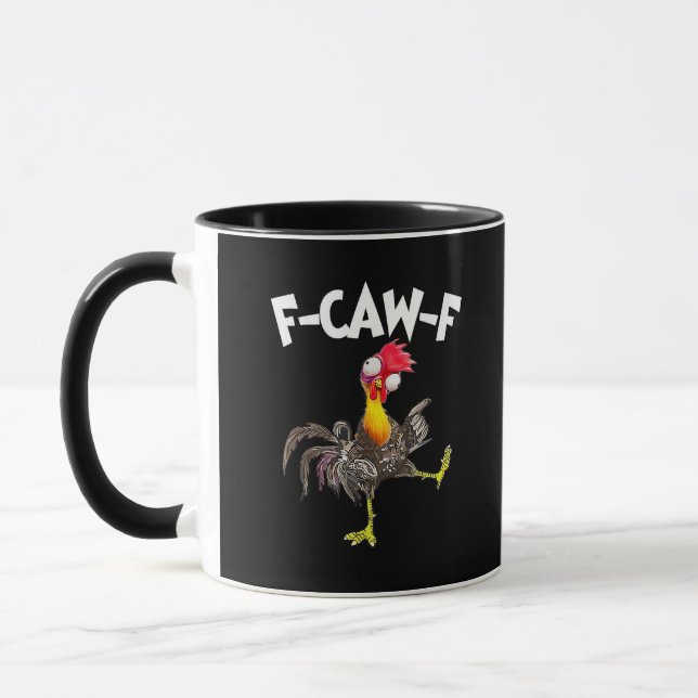 Funny F-Caw-F Chicken FCAWF Chicken Mug (Left)