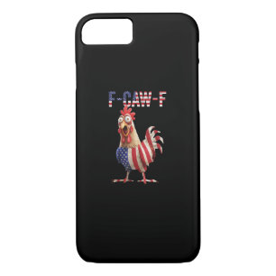 Funny F-Caw-F Chicken USA Flag F-Caw-F American Ch Case-Mate iPhone Case