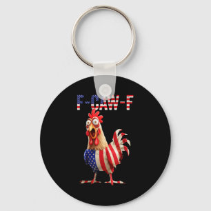 Funny F-caw-f Chicken Usa Flag Fcawf American Chic Keychain