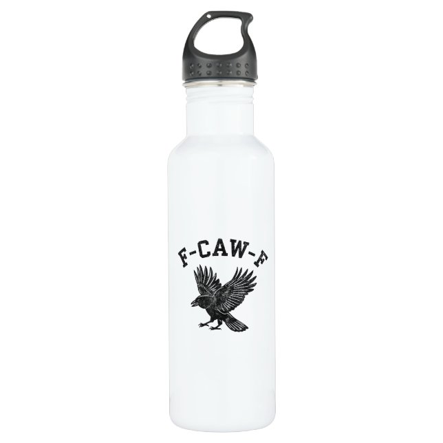 Funny F-Caw-F Crow Aesthetic Style 710 Ml Water Bottle (Front)