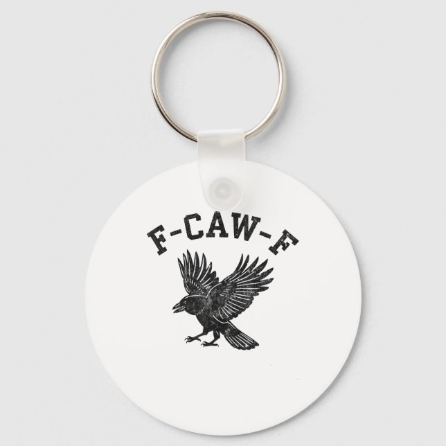 Funny F-Caw-F Crow Aesthetic Style Keychain (Front)