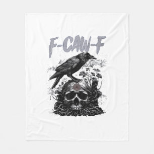 Funny F-Caw-F Crow Funny Halloween Retro Classic Fleece Blanket