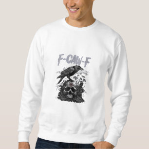 Funny F-Caw-F Crow Funny Halloween Retro Classic Sweatshirt