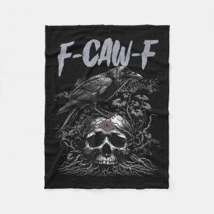 Funny F Caw F Crow Funny Halloween Shirt Men Women Fleece Blanket